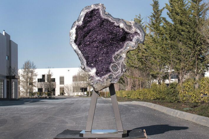 Amethyst Geode with Metal Stand - Spectacular Display! #208916